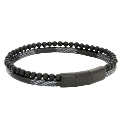 By Billgren- Läderarmband Benson Svart/brun