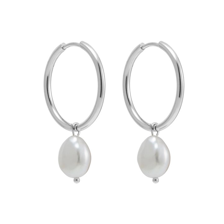By Jolima - Stålörring Sienna pearl 20mm silver