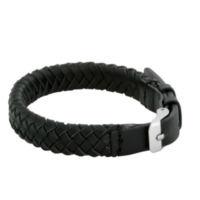 By Billgren- Läderarmband Link svart