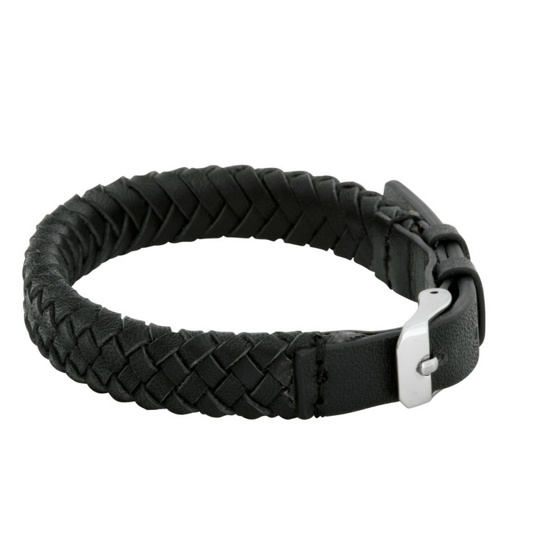 By Billgren- Läderarmband Link svart