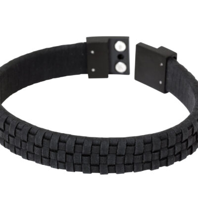 By Billgren- Läderarmband Loke svart