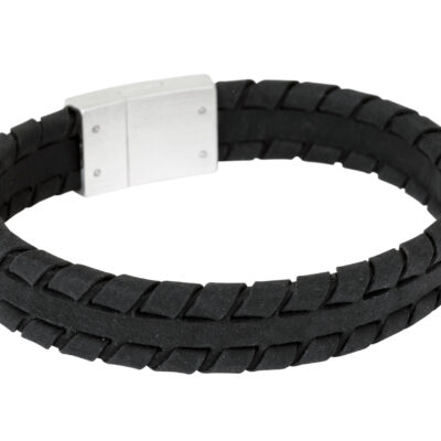 By Billgren- Läderarmband Ludde svart 21 cm