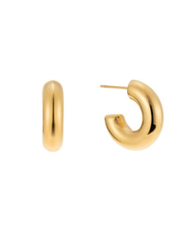 By Jolima - Stålörhänge Ivy medium hoop stål/guld