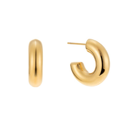 By Jolima - Stålörhänge Ivy medium hoop stål/guld