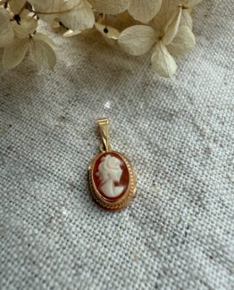 18K Vintage - Hängsmycke Camé