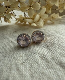 18K Vintage - Örhängen med sten