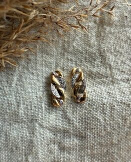 18K Vintage - Örhängen med briljanter