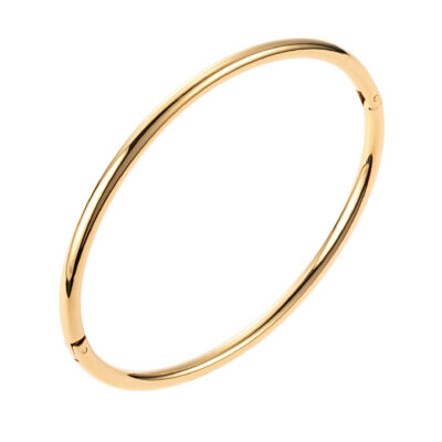 By Jolima- Stålarmring Tube stål/guld