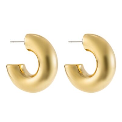 By Jolima - Stålörhänge Ivy chunky hoop stål/guld