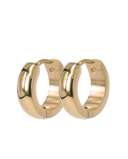 astrid&agnes - stålörhängen Klara creoler 13mm guld/stål