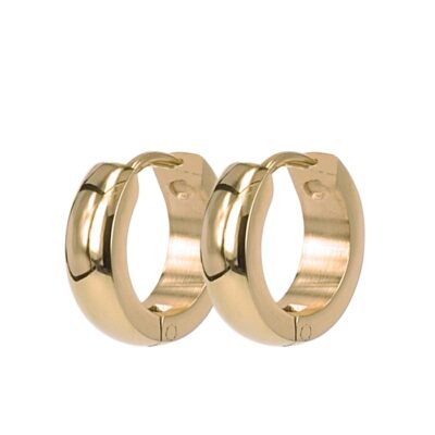 astrid&agnes - stålörhängen Klara creoler 13mm guld/stål