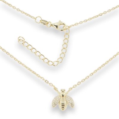 Silverhalsband - Save the bees 2 silver/förgyllt