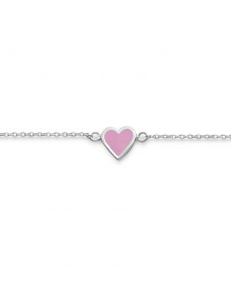 Silverarmband- rosa hjärta