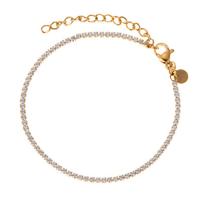 By Jolima- Stålarmband Cloé tennisarmband crystal stål/guld