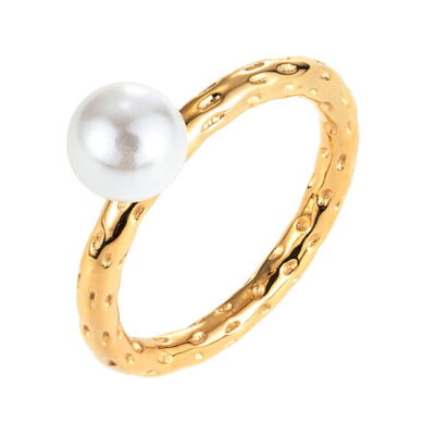 By Jolima- Stålring Palma pearl guld