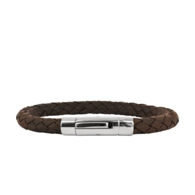 arock -Läderarmband Izar Brown stål/guld