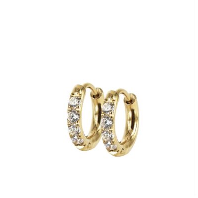 astrid&agnes - Stålörhängen Lucy hoops 13mm stål/guld