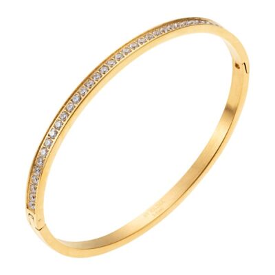 By Jolima- Stålarmring Celine crystal guld/stål