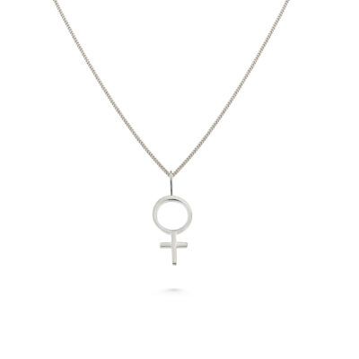 Silverhalsband - Kvinnotecknet silver/förgyllt
