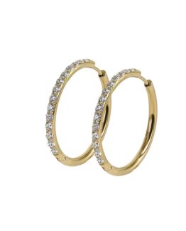 astrid&agnes - Stålörhängen Lucy hoops 30mm guld