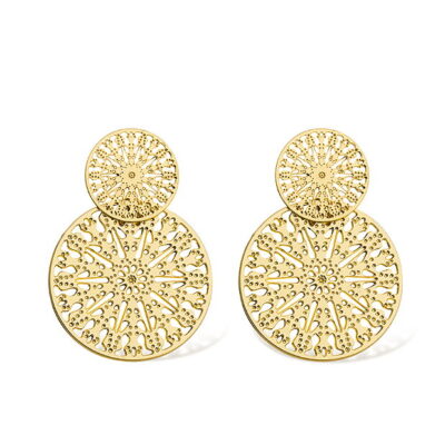 By Jolima - Stålörhänge Spinn twin guld/silver