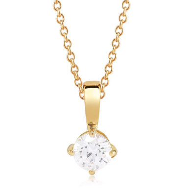 Sif Jakobs-Silverhalsband Princess round silver/förgyllt