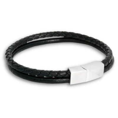 By Billgren- Läderarmband Leon Svart/brun