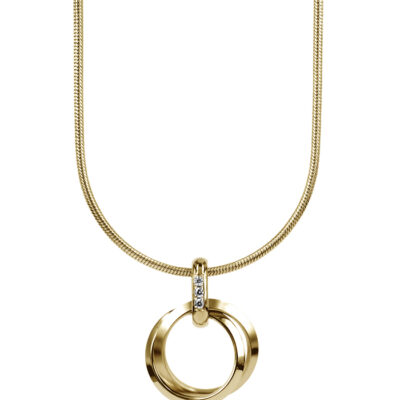 astrid&agnes - Stålhalsband Carolin kort guld