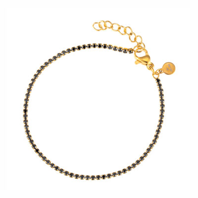 By Jolima- Stålarmband Cloé tennisarmband svart stål/guld