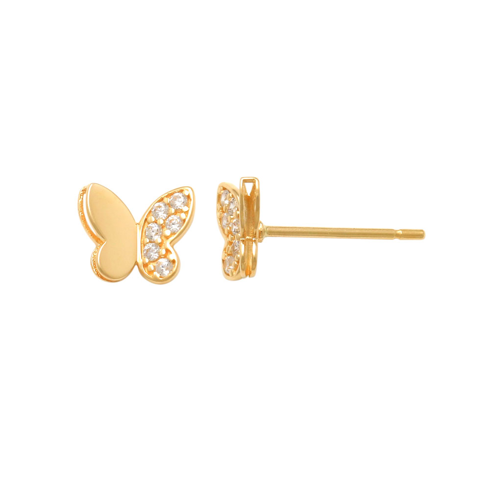Guldörhängen 18K - Sparkling butterfly