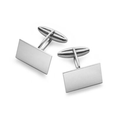 Manschettknappar Silver - Rektangulär