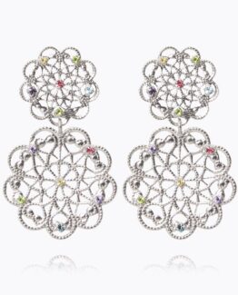 Caroline Svedbom - Örhängen Mini gardenia rainbow combo rhodium