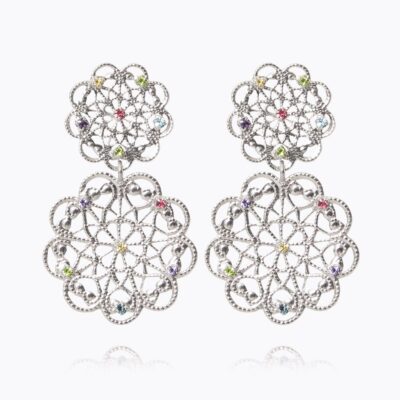 Caroline Svedbom - Örhängen Mini gardenia rainbow combo rhodium