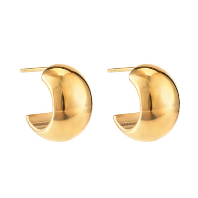 By Jolima - Stålörhänge Bond hoop small guld/silver