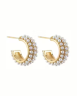By Jolima - Stålörhänge Multi pearl hoop