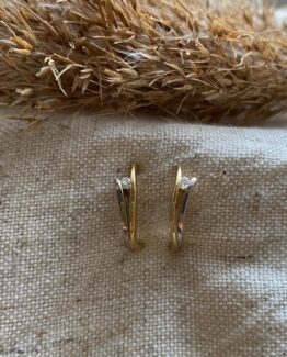 18K Vintage - Örhängen rött och vitt guld