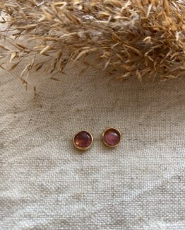 18K Vintage - Örhängen kvartssten