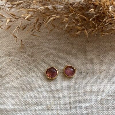 18K Vintage - Örhängen kvartssten