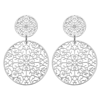 By Jolima - Stålörhänge double spinn guld/silver