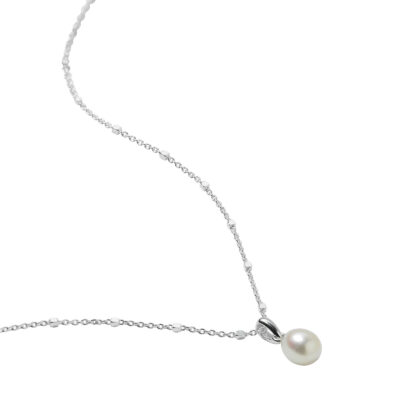 Syster P- Silverhalsband Treasure Single pearl