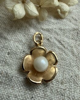 18K Vintage - Hängsmycke med pärla