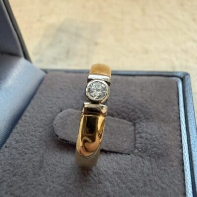 18K Vintage - Ring med briljant 0,12ct