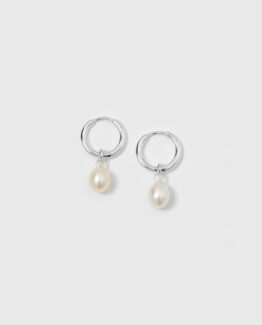 Syster P- Örhängen Treasure Pearl hoop silver/guldpläterat
