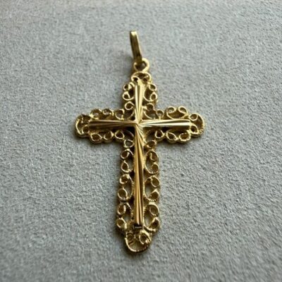 18K Vintage - Hängsmycke Kors