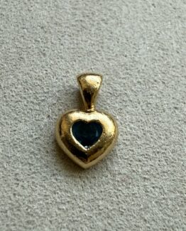 18K Vintage - Hängsmycke hjärta med sten