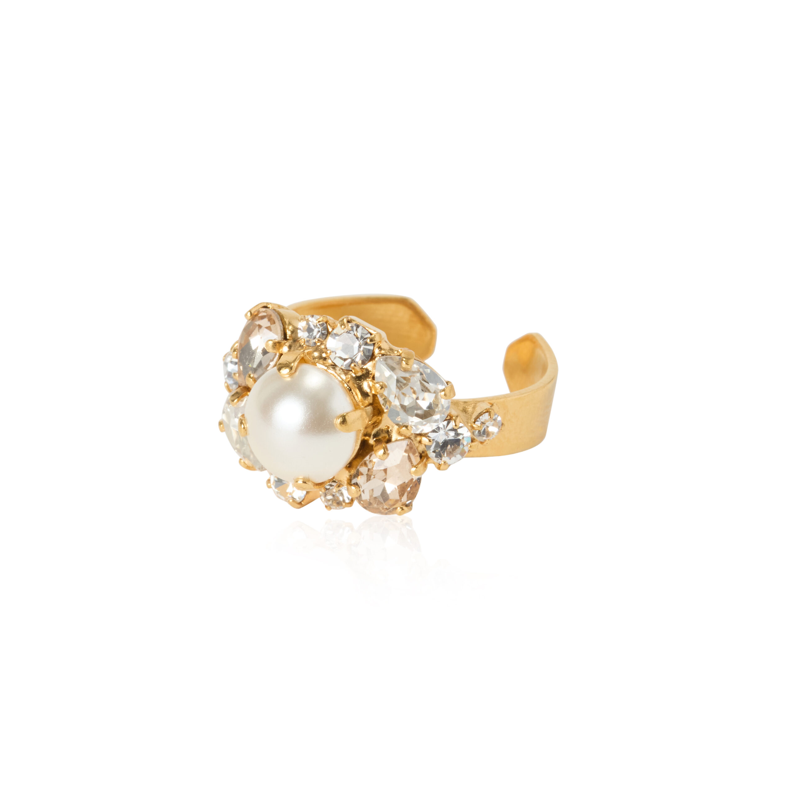 Caroline Svedbom - Ring Molly pearl/crystal