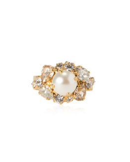 Caroline Svedbom - Ring Molly pearl/crystal
