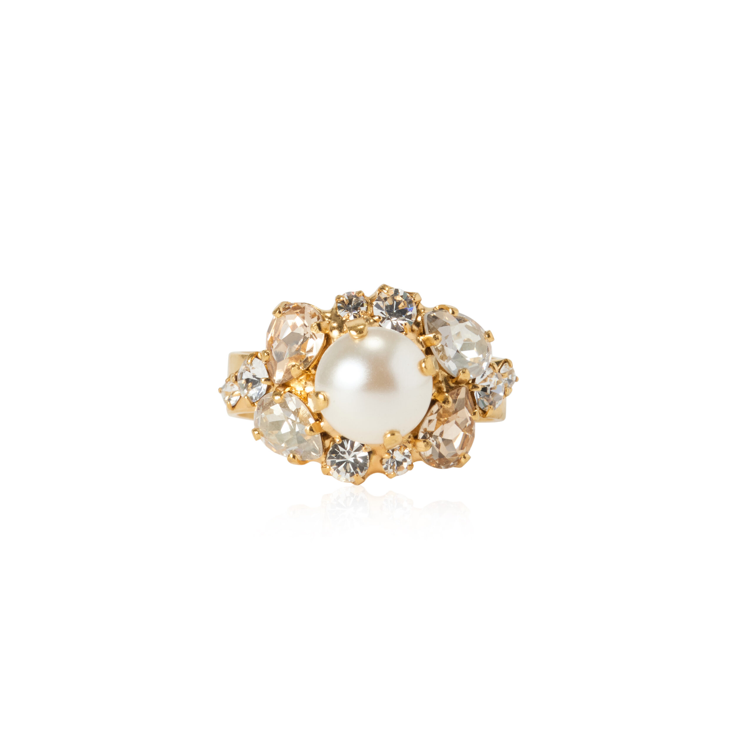 Caroline Svedbom - Ring Molly pearl/crystal