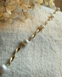 18K Vintage - Armband med pärlor 20,5cm