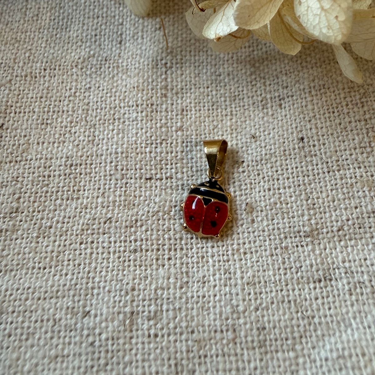 18K Vintage - Hängsmycke Nyckelpiga